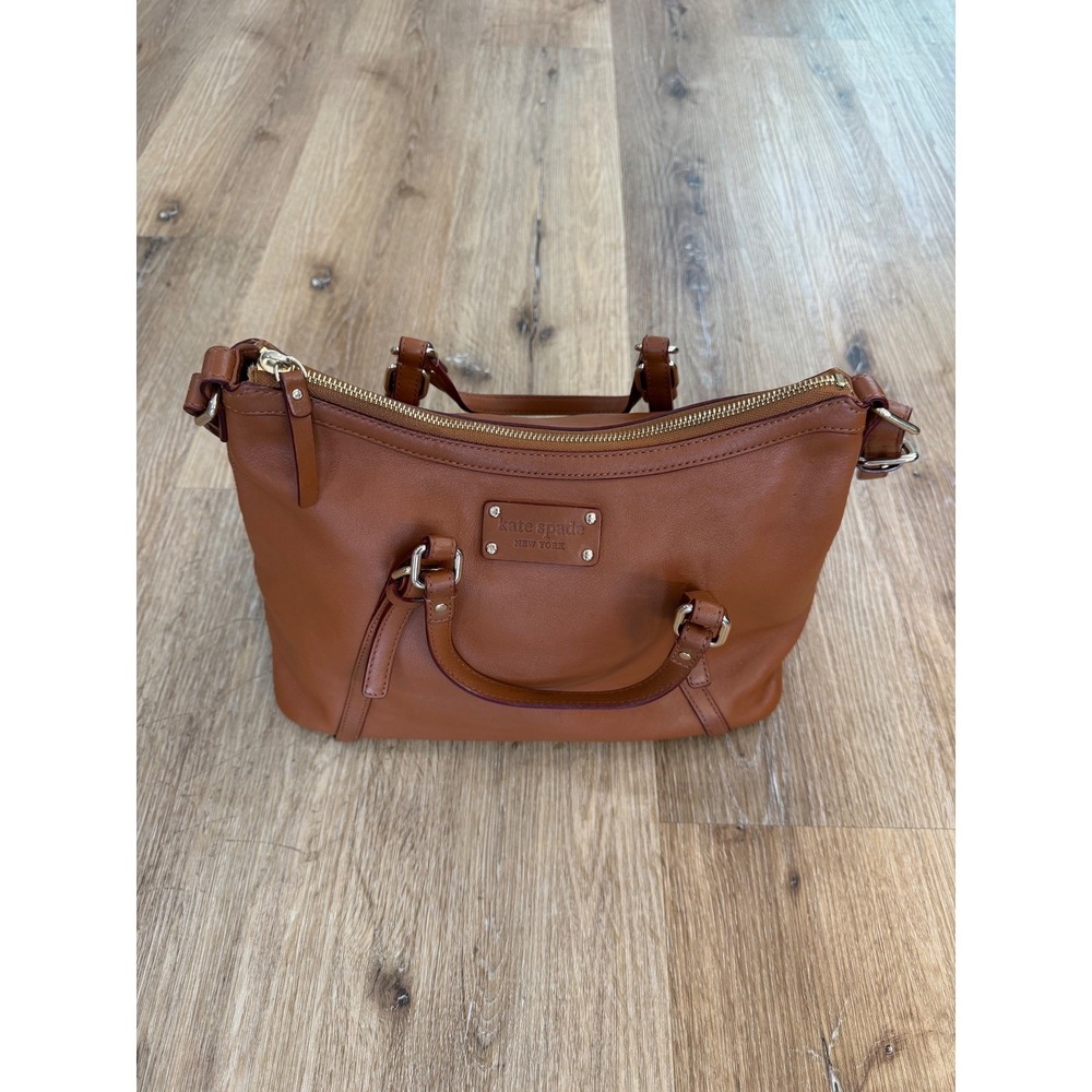 Kate‎ Spade Serena Satchel Womens Medium Brown Leather Crossbody Handbag